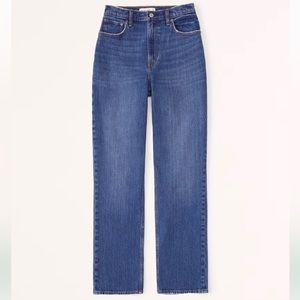 Abercrombie & Fitch Curve Love Ultra High Rise 90s Straight Jeans